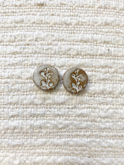 Ceramic Stud Earrings - Sargassum