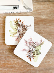 Set of 2 Square Cork-backed Coasters - Commensalism