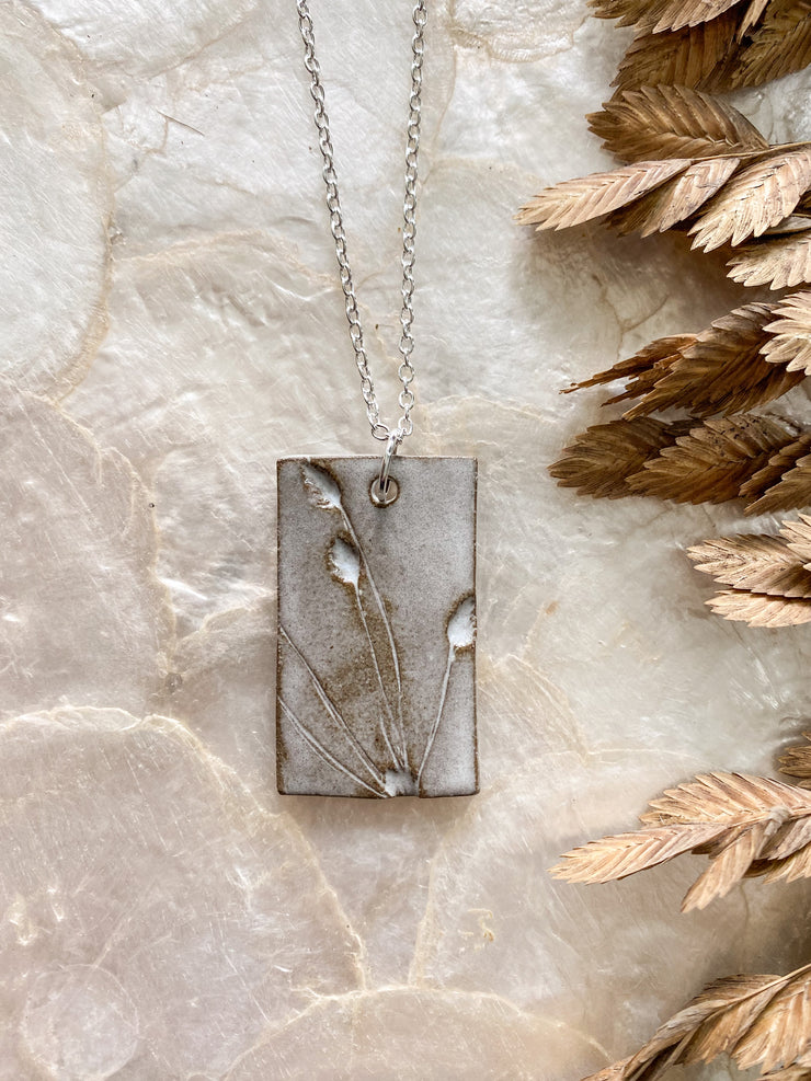 Ceramic Pendant Necklace - Bulrush