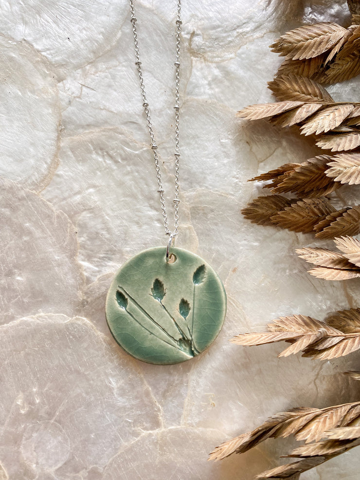 Ceramic Pendant Necklace - Bulrush