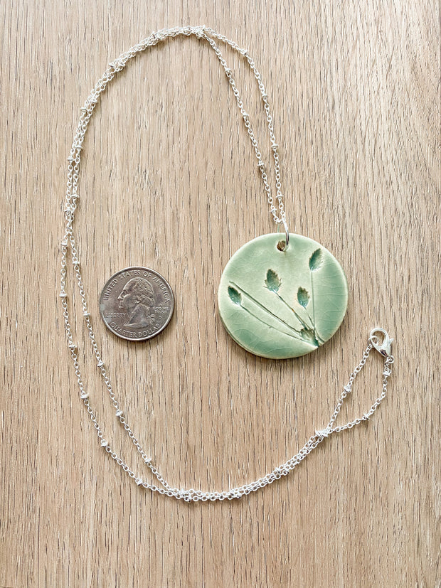 Ceramic Pendant Necklace - Bulrush