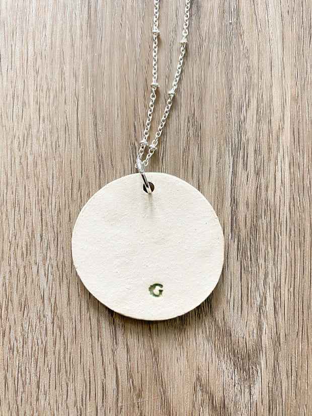 Ceramic Pendant Necklace - Bulrush