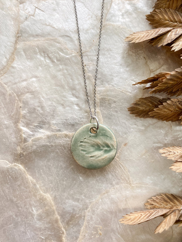 Ceramic Pendant Necklace - Sea Oats