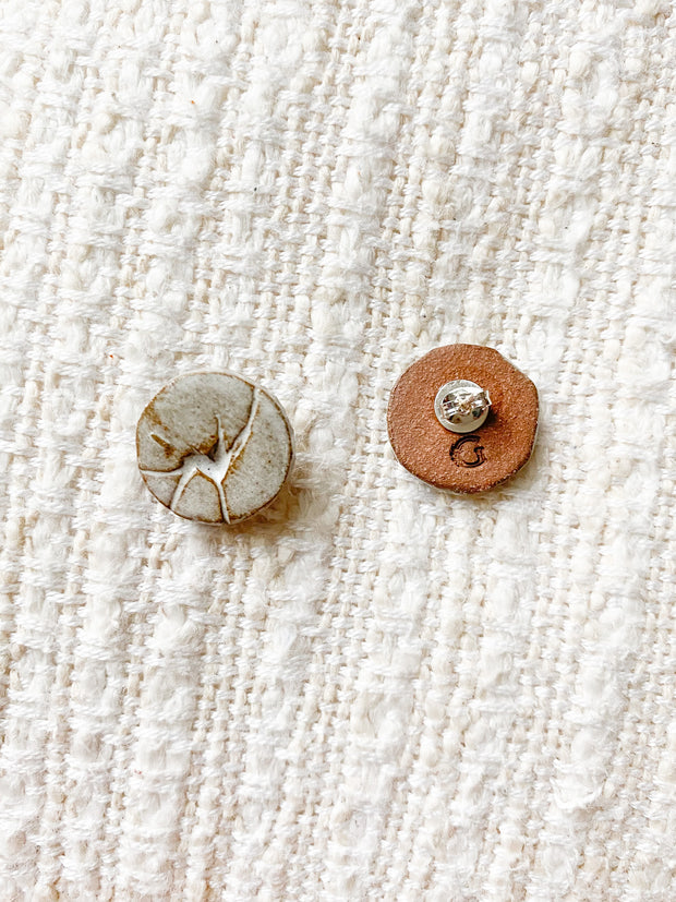 Ceramic Stud Earrings - Sedge