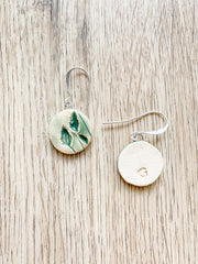 Ceramic Dangle Earrings - Bulrush