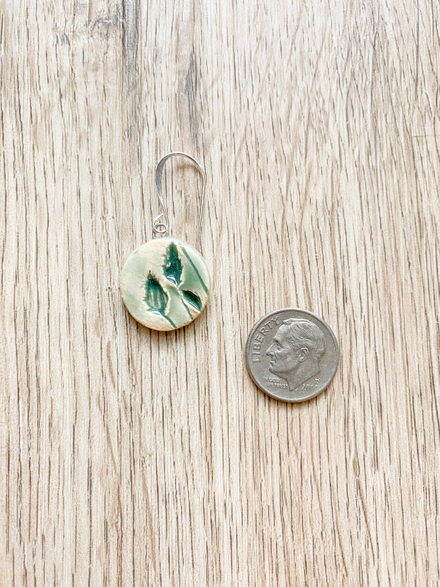 Ceramic Dangle Earrings - Bulrush