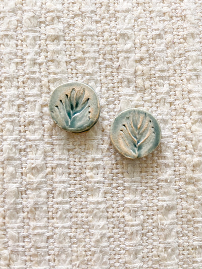 Ceramic Stud Earrings - Sea Oats