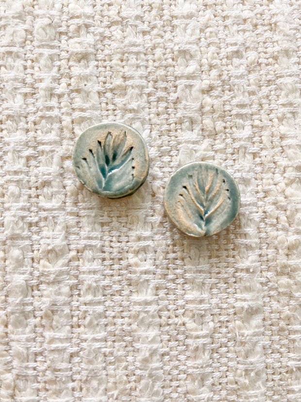 Ceramic Stud Earrings - Sea Oats