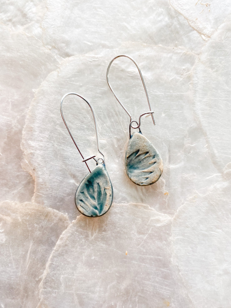 Ceramic Dangle Earrings - Sea Oats