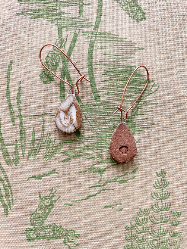 Ceramic Dangle Earrings - Bulrush
