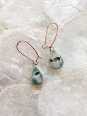 Ceramic Dangle Earrings - Bulrush