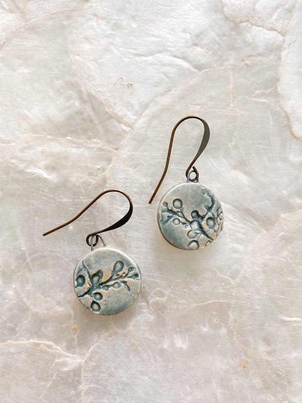 Ceramic Dangle Earrings - Sargassum