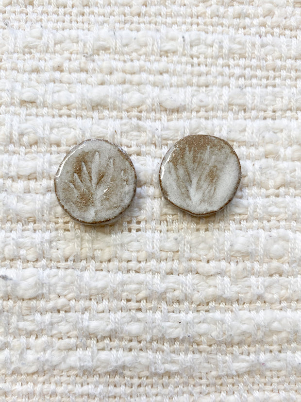 Ceramic Stud Earrings - Sea Oats