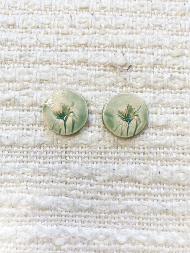 Ceramic Stud Earrings - Sedge