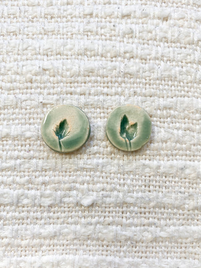 Ceramic Stud Earrings - Bulrush