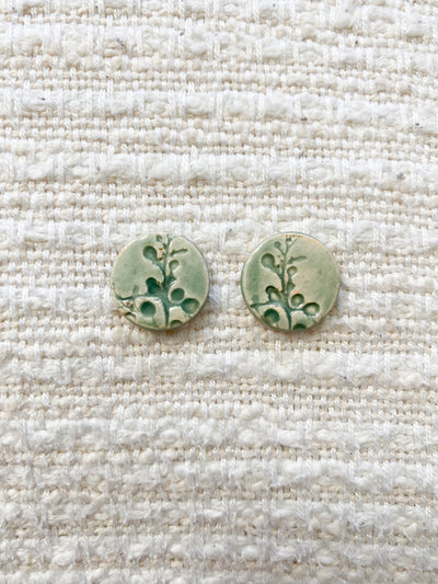 Ceramic Stud Earrings - Sargassum