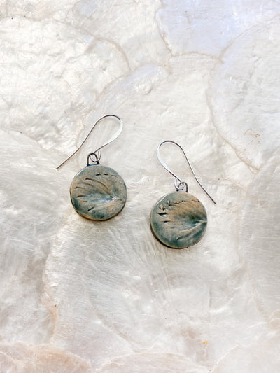 Ceramic Dangle Earrings - Sea Oats