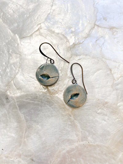 Ceramic Dangle Earrings - Bulrush