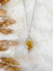 30" Framed Diamond Silver Pendant Necklace - Padina