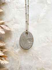 Ceramic Pendant Necklace - Sea Oats