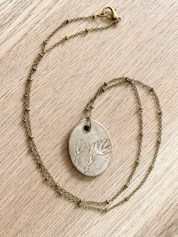 Ceramic Pendant Necklace - Sea Oats