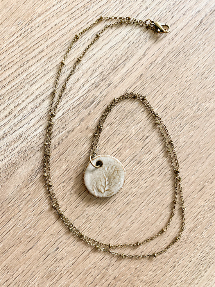 Ceramic Pendant Necklace - Sea Oats