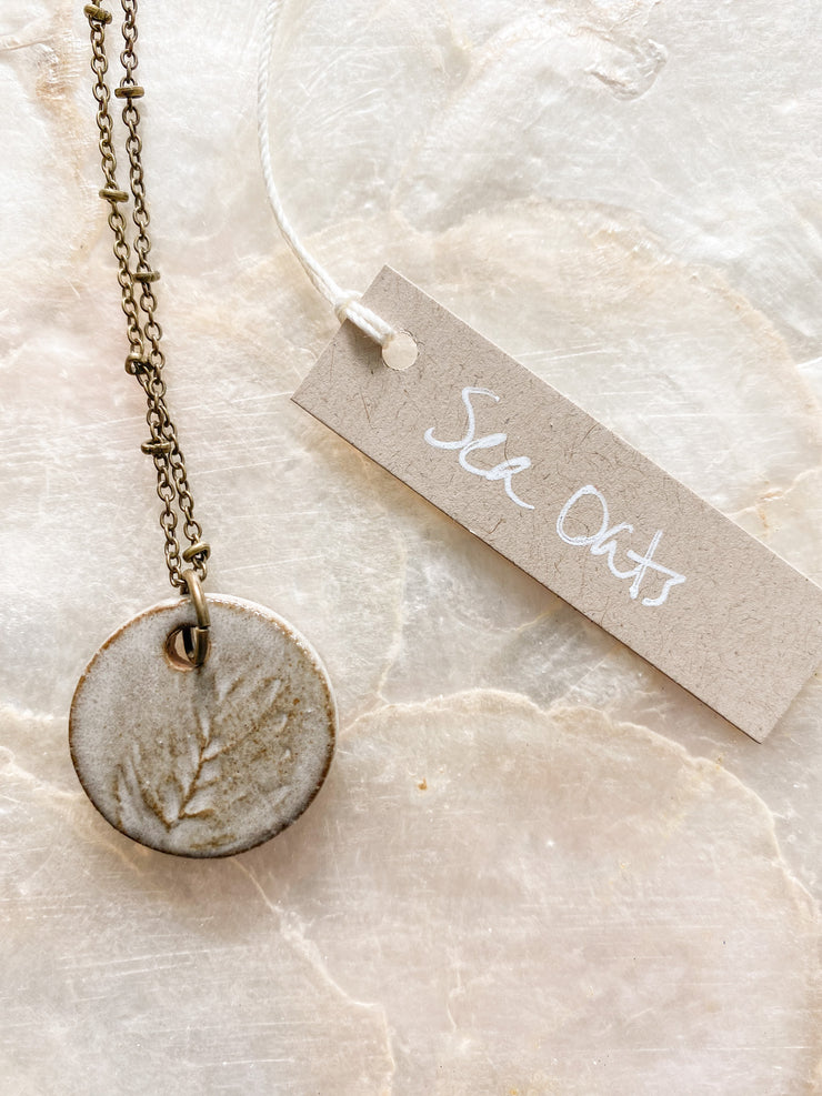 Ceramic Pendant Necklace - Sea Oats