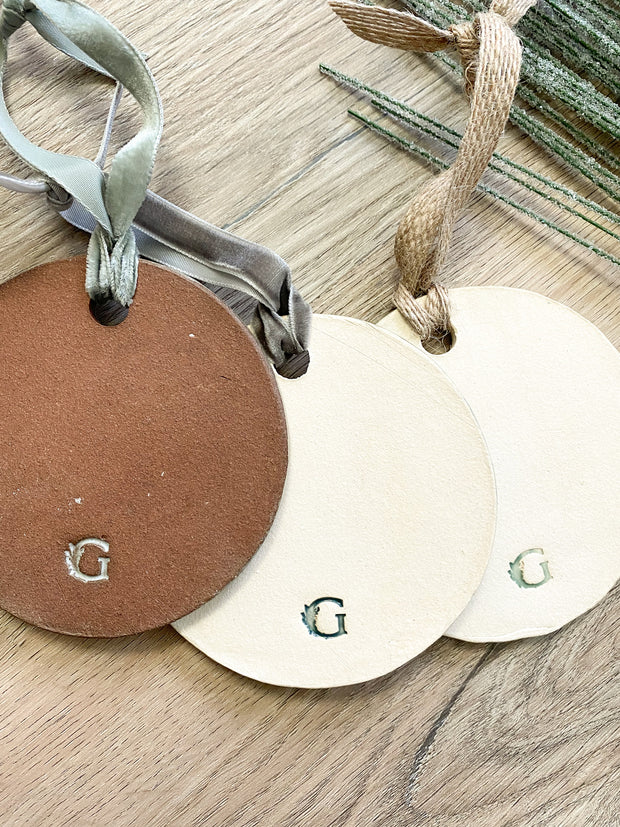 Ceramic Holiday Ornament - Circle - Sea Oats