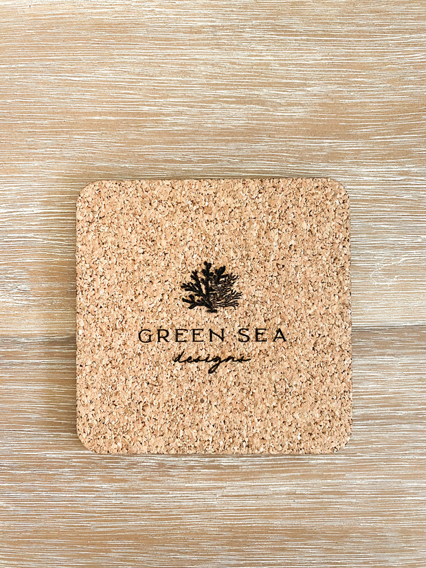 Set of 2 Square Cork-backed Coasters - Commensalism