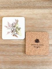 Set of 2 Square Cork-backed Coasters - Commensalism