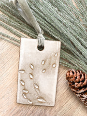 Ceramic Holiday Ornament - Rectangle - Bulrush