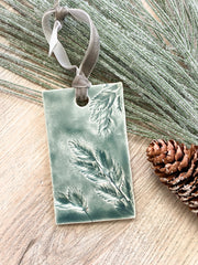 Ceramic Holiday Ornament - Rectangle - Sea Oats