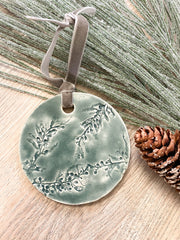 Ceramic Holiday Ornament - Circle - Sargassum