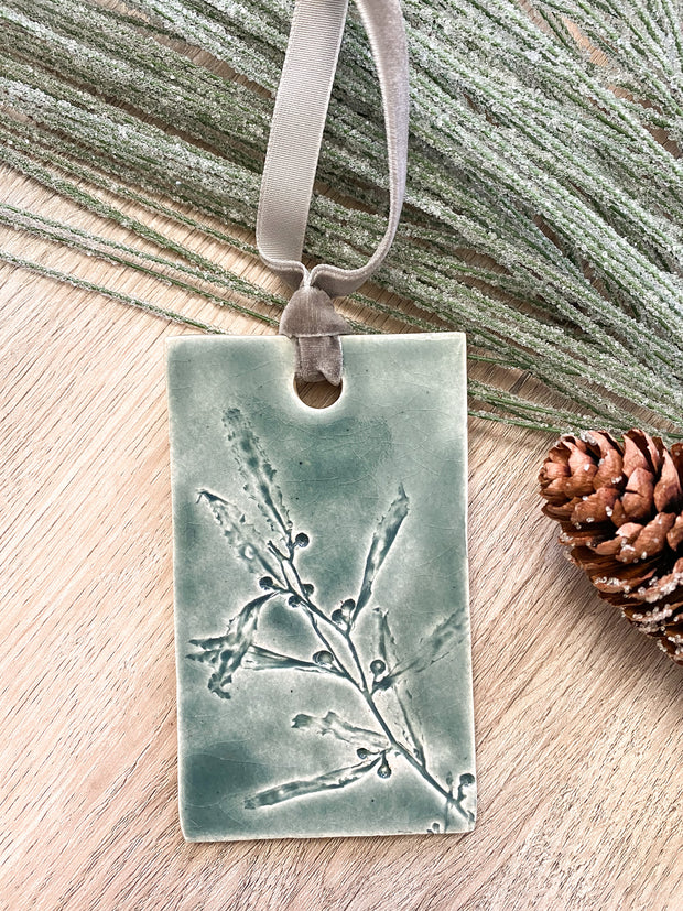 Ceramic Holiday Ornament - Rectangle - Sargassum