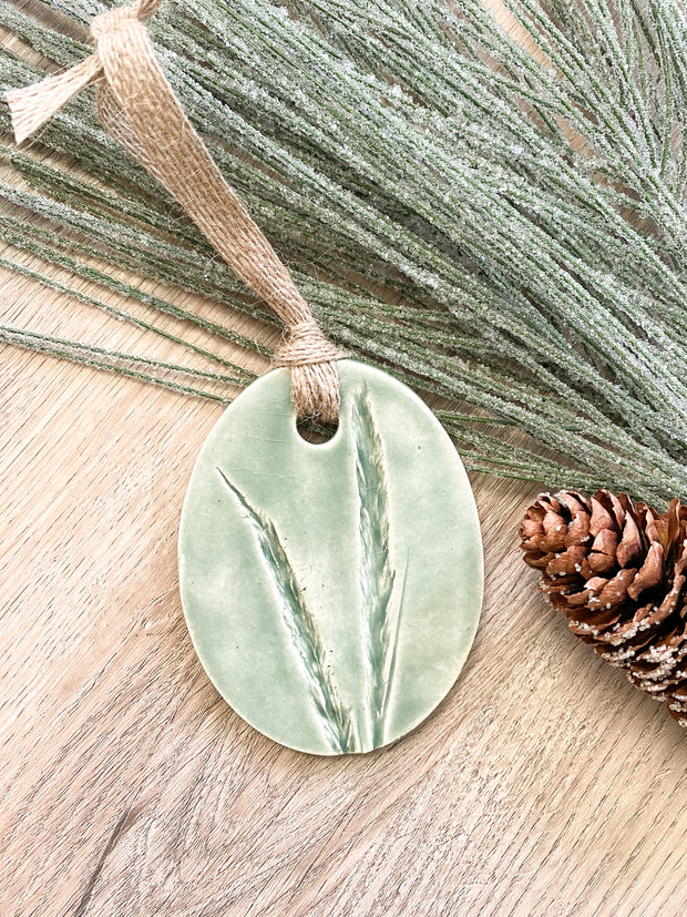 Ceramic Holiday Ornament - Oval - Spartina