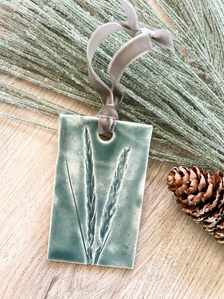Ceramic Holiday Ornament - Rectangle - Spartina
