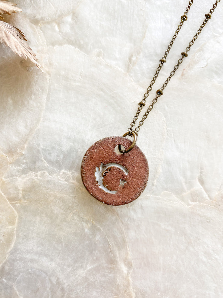 Ceramic Pendant Necklace - Sea Oats
