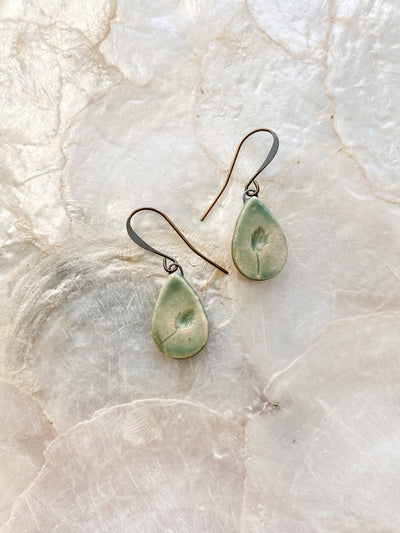 Ceramic Drop Earrings - Bulrush