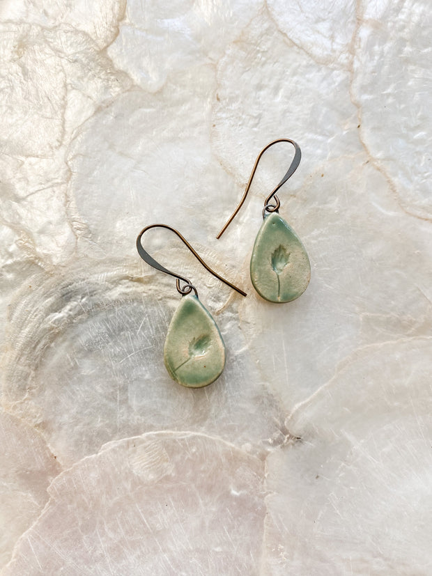 Ceramic Drop Earrings - Bulrush