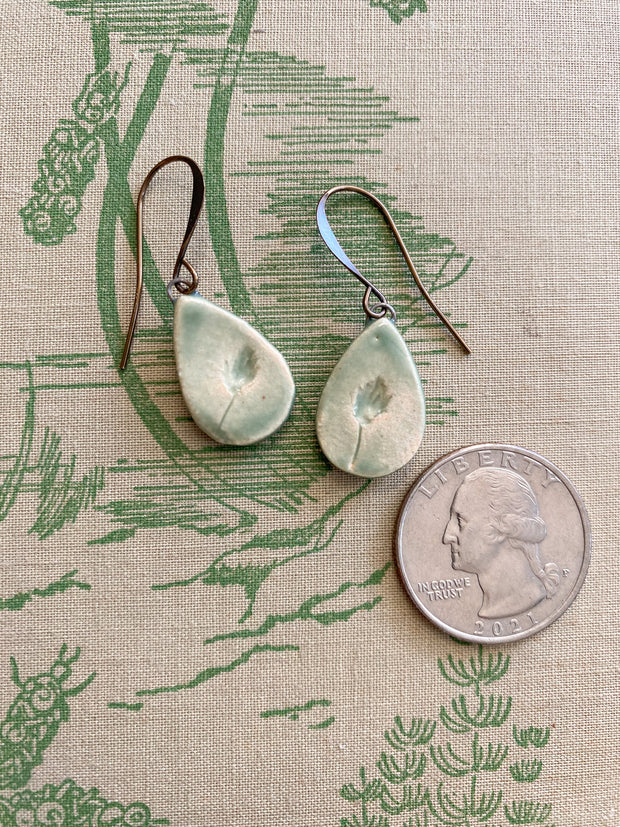 Ceramic Drop Earrings - Bulrush