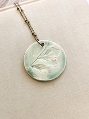 Ceramic Pendant Necklace - Sea Oats