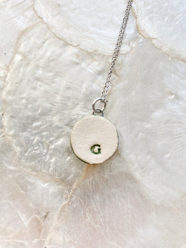Ceramic Pendant Necklace - White-top Sedge