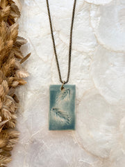 Ceramic Pendant Necklace - Sea Oats