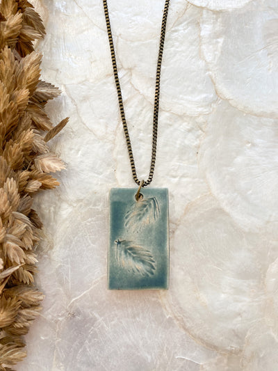 Ceramic Pendant Necklace - Sea Oats