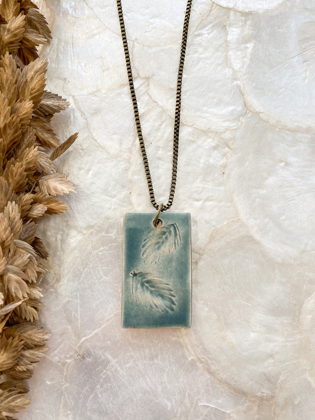 Ceramic Pendant Necklace - Sea Oats