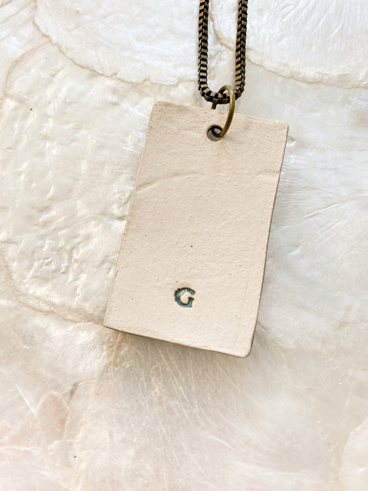 Ceramic Pendant Necklace - Sea Oats
