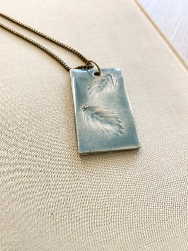 Ceramic Pendant Necklace - Sea Oats