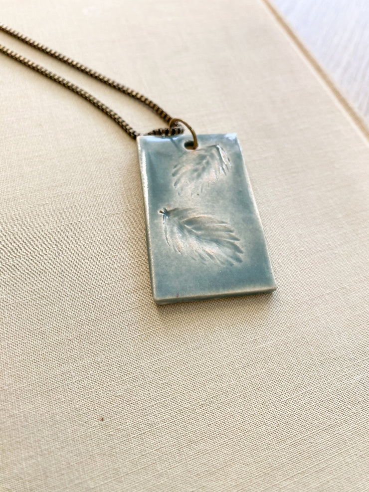 Ceramic Pendant Necklace - Sea Oats
