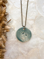 Ceramic Pendant Necklace - White-Top Sedge