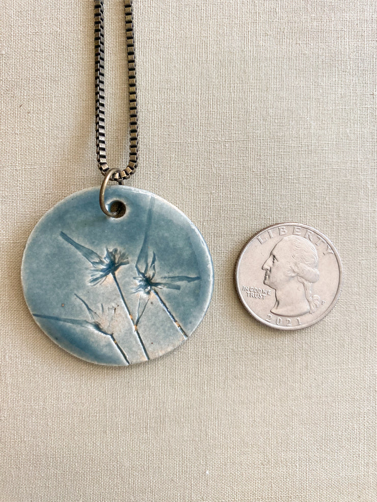 Ceramic Pendant Necklace - White-Top Sedge